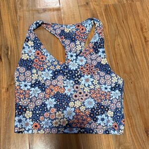 American Eagle Aerie Floral Racerback Offline Sports Bra Tank Top